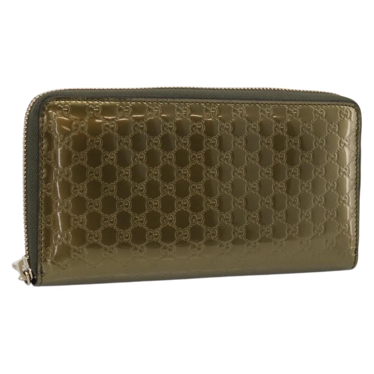 GUCCI Long Wallet Patent leather Red Gold 308005 Auth mr3182A