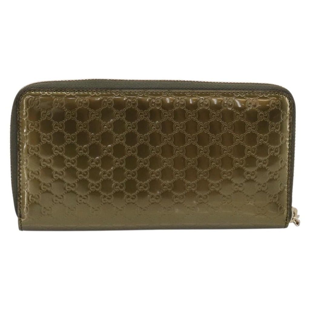 GUCCI Long Wallet Patent leather Red Gold 308005 Auth mr3182A