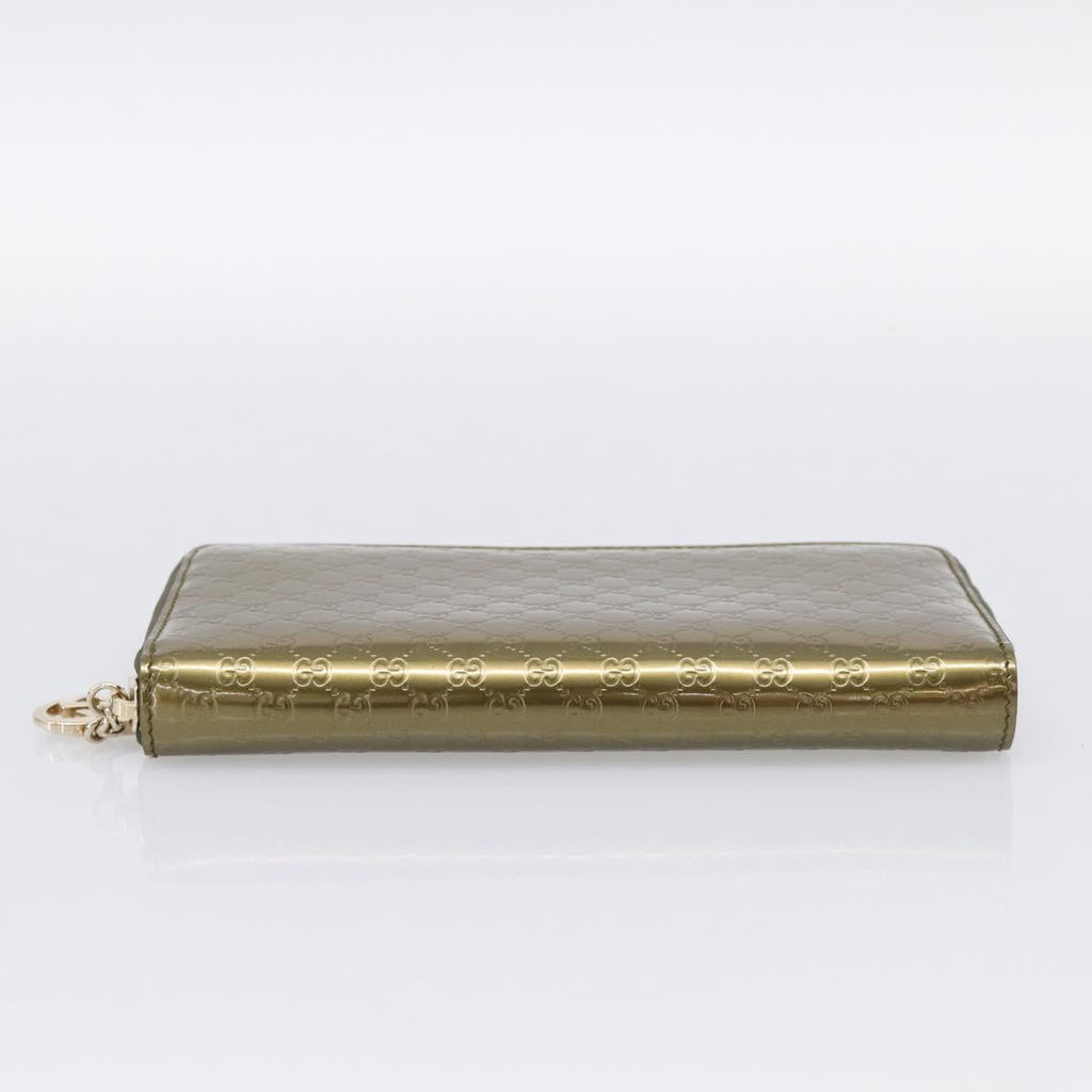 GUCCI Long Wallet Patent leather Red Gold 308005 Auth mr3182A