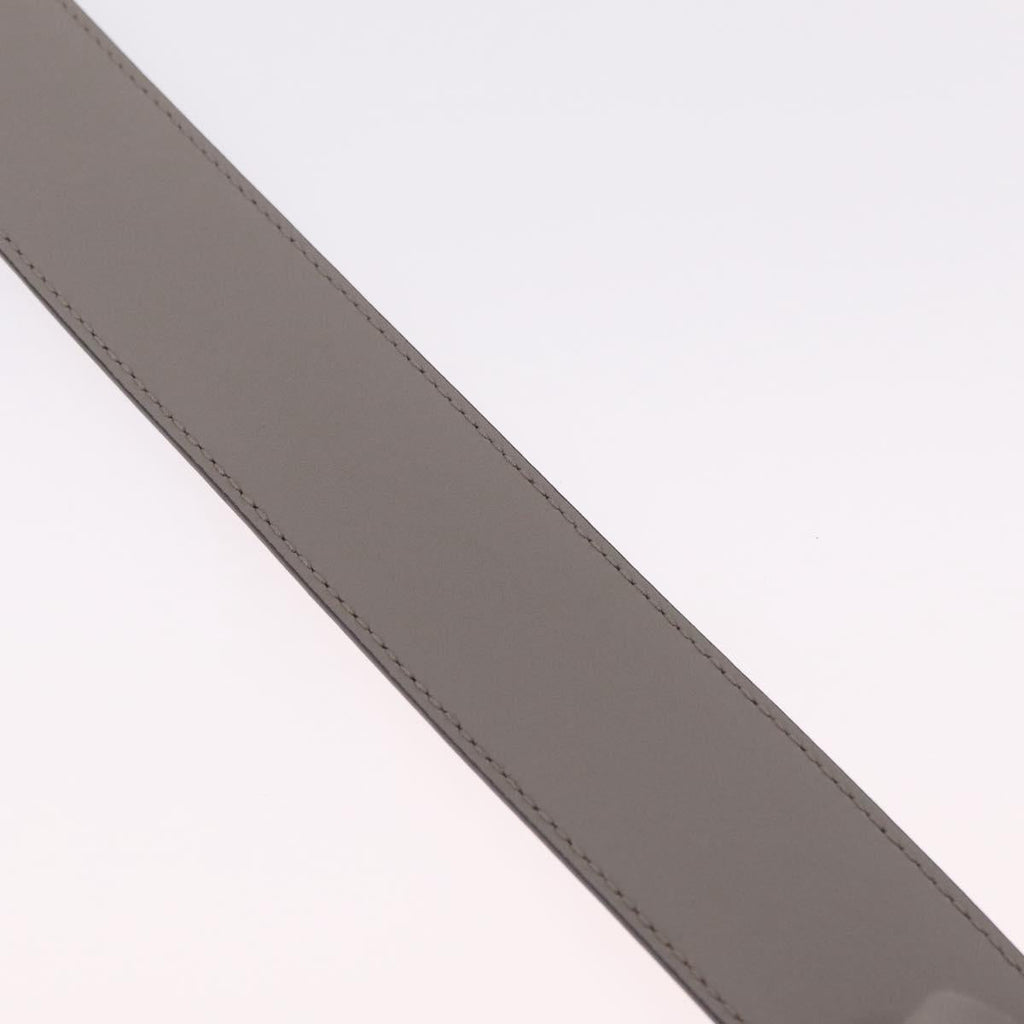 GUCCI Belt Leather 37.4"" Gray Gold 409417 Auth mr3188A