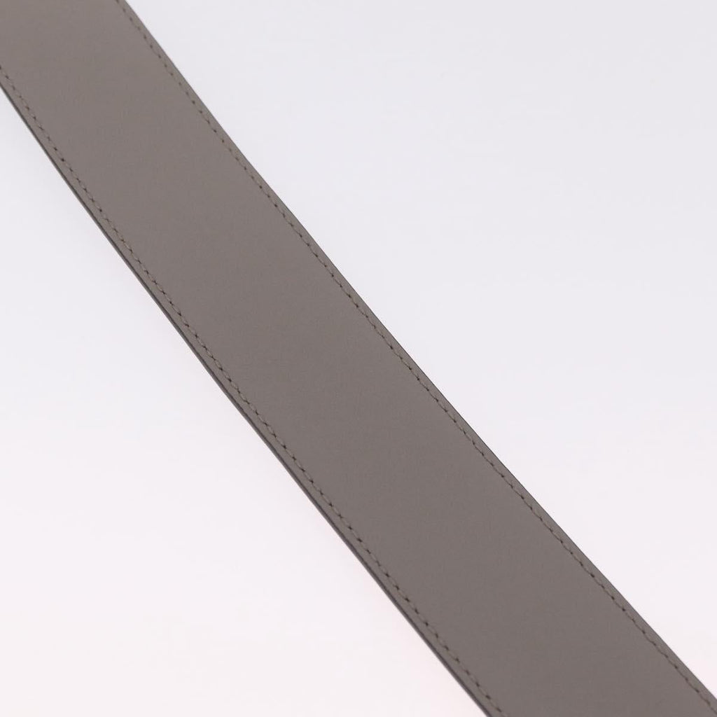 GUCCI Belt Leather 37.4"" Gray Gold 409417 Auth mr3188A
