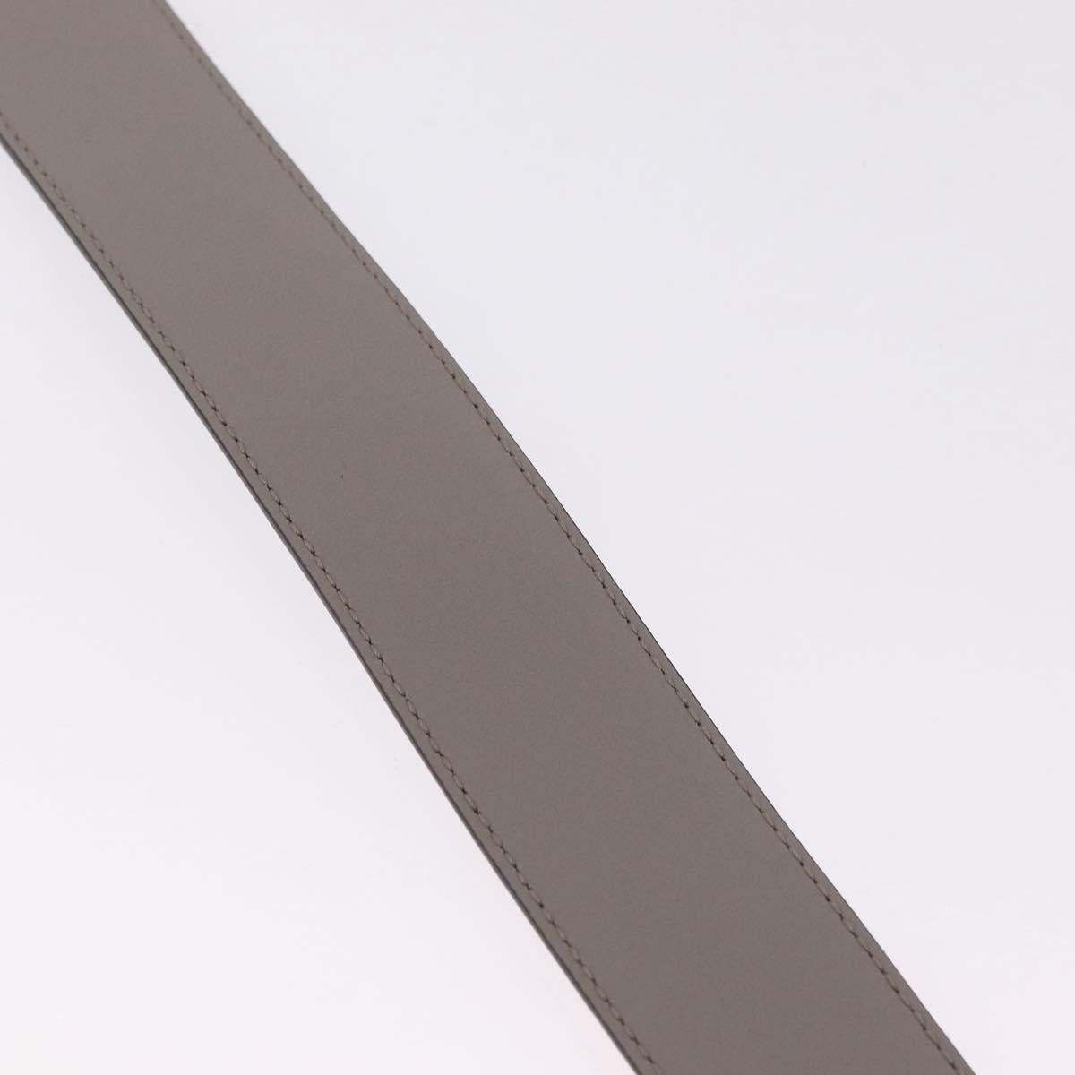 GUCCI Belt Leather 37.4"" Gray Gold 409417 Auth mr3188A