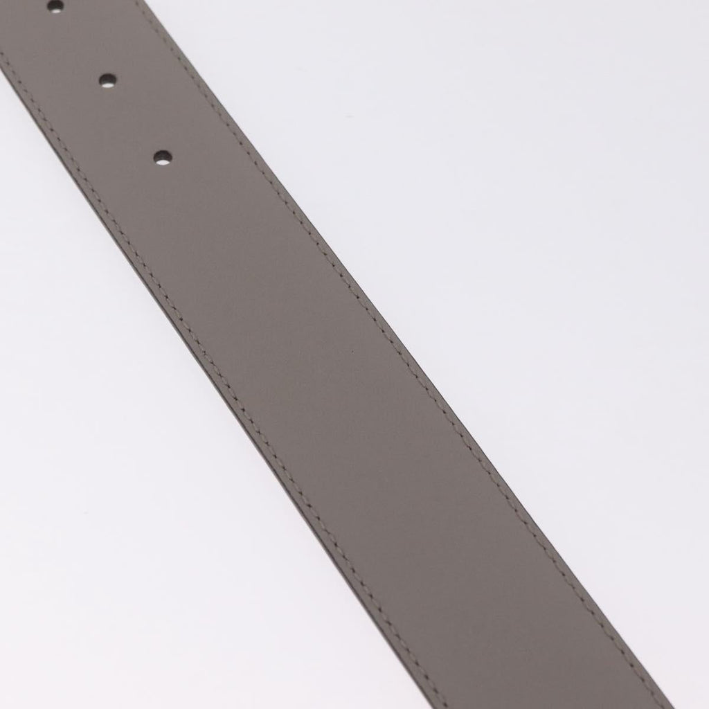 GUCCI Belt Leather 37.4"" Gray Gold 409417 Auth mr3188A