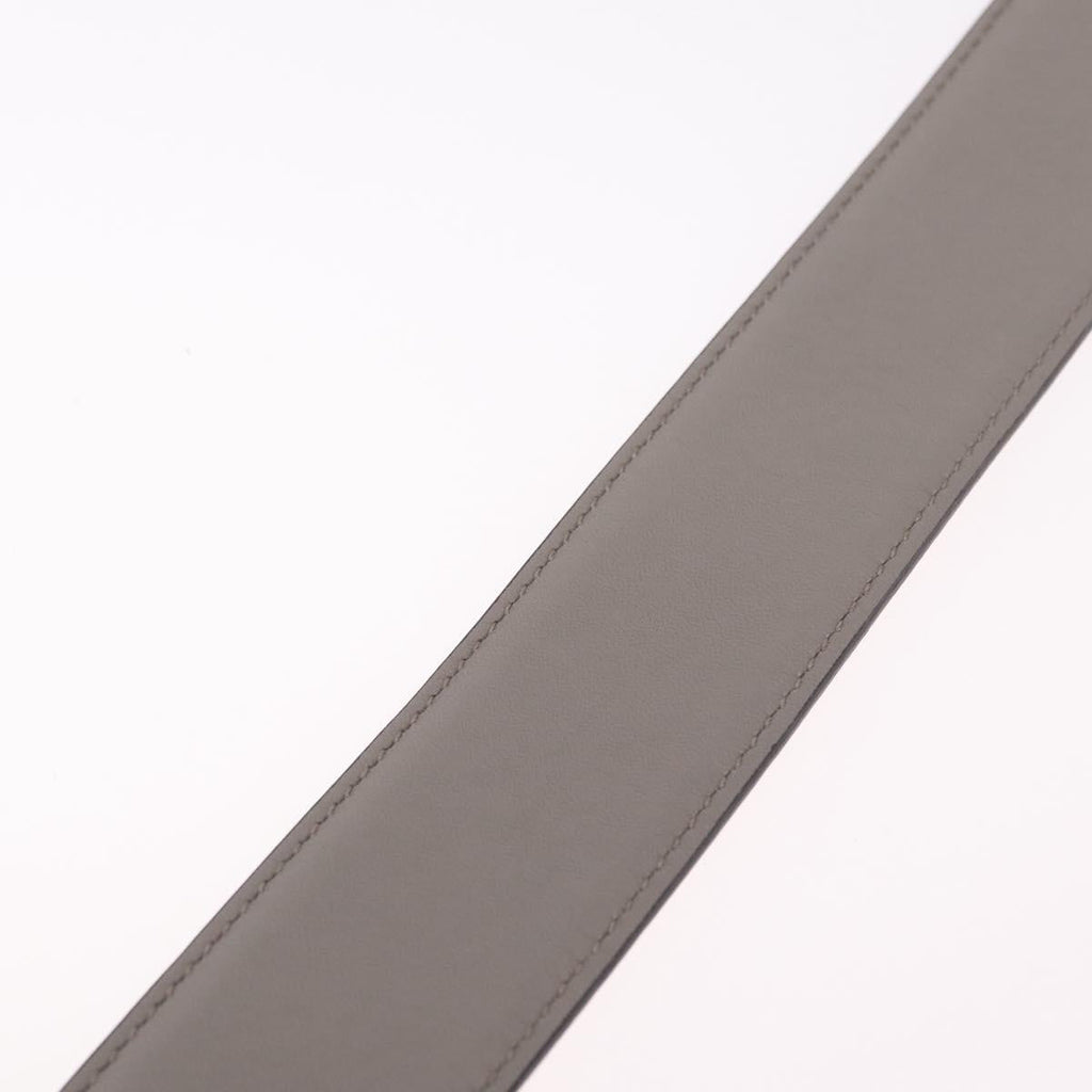 GUCCI Belt Leather 37.4"" Gray Gold 409417 Auth mr3188A