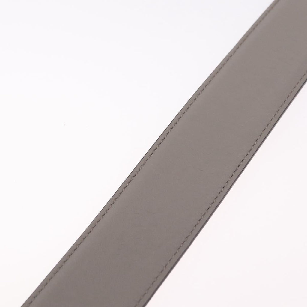 GUCCI Belt Leather 37.4"" Gray Gold 409417 Auth mr3188A