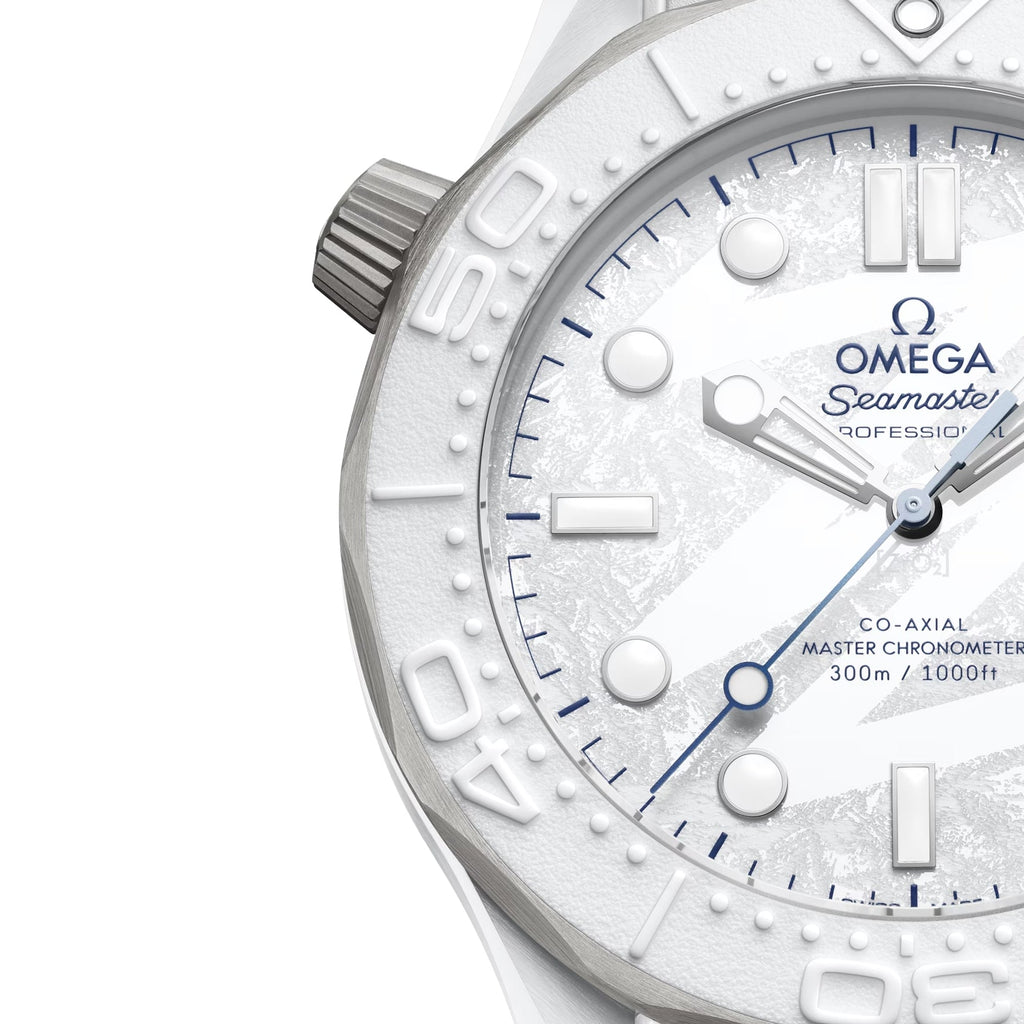 Seamaster Diver 300M Milano Cortina 2026 43.5mm - White on Rubber Strap