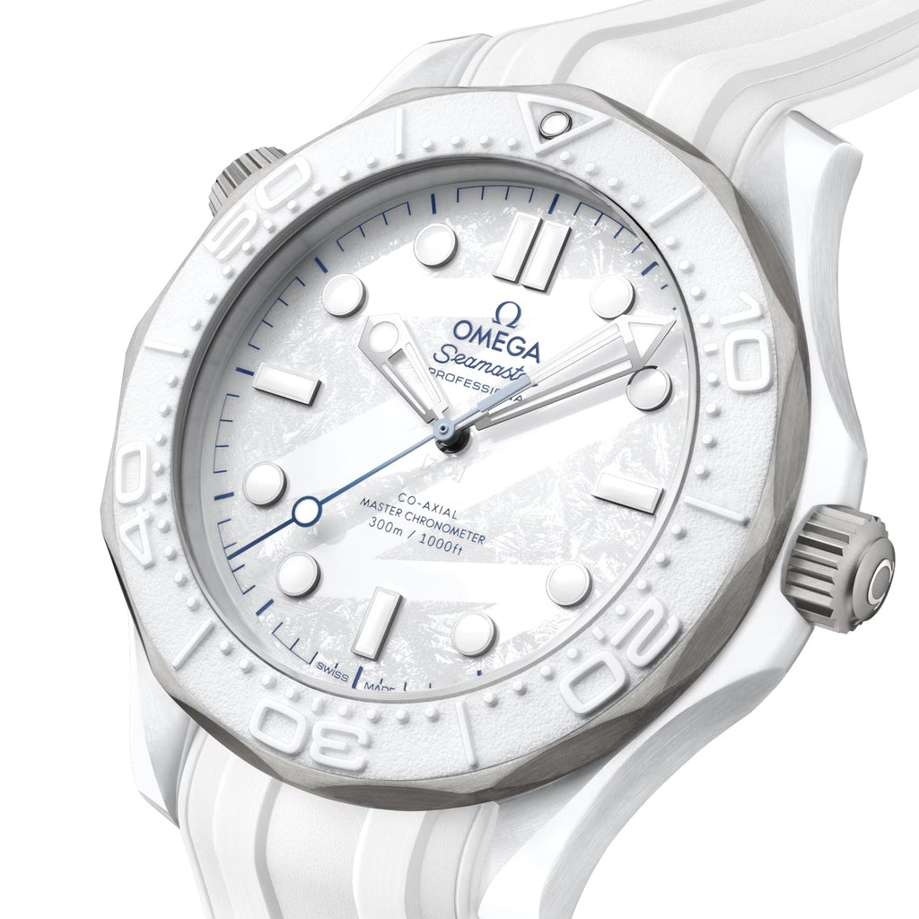 Seamaster Diver 300M Milano Cortina 2026 43.5mm - White on Rubber Strap