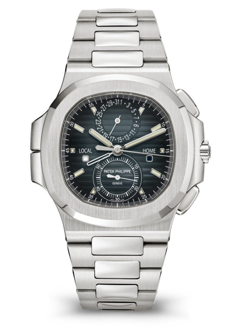 Patek Philippe Nautilus 40 mm Steel Nautilus Travel Time Chronograph Blue Dial 5990 - 1A-011