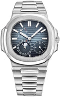 Patek Philippe Nautilus Moon Phase Stainless Steel - Blue Date Dial - Ref# 5712 - 1A-001