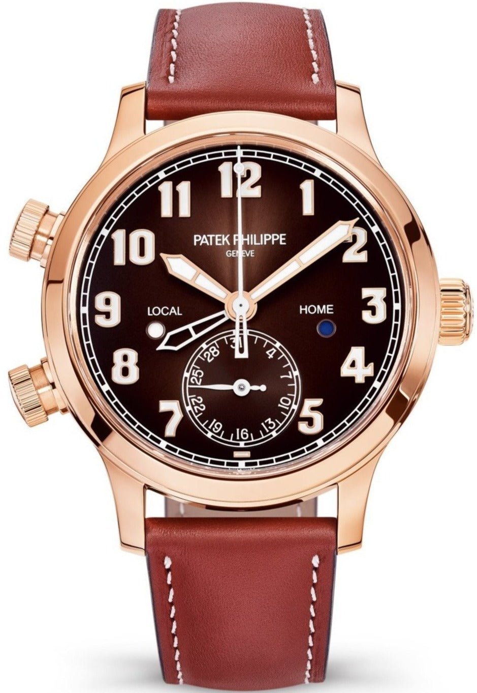 Patek Philippe Travel Time 37mm Rose Gold - Brown Sunburst Dial - Ref# 7234R-001
