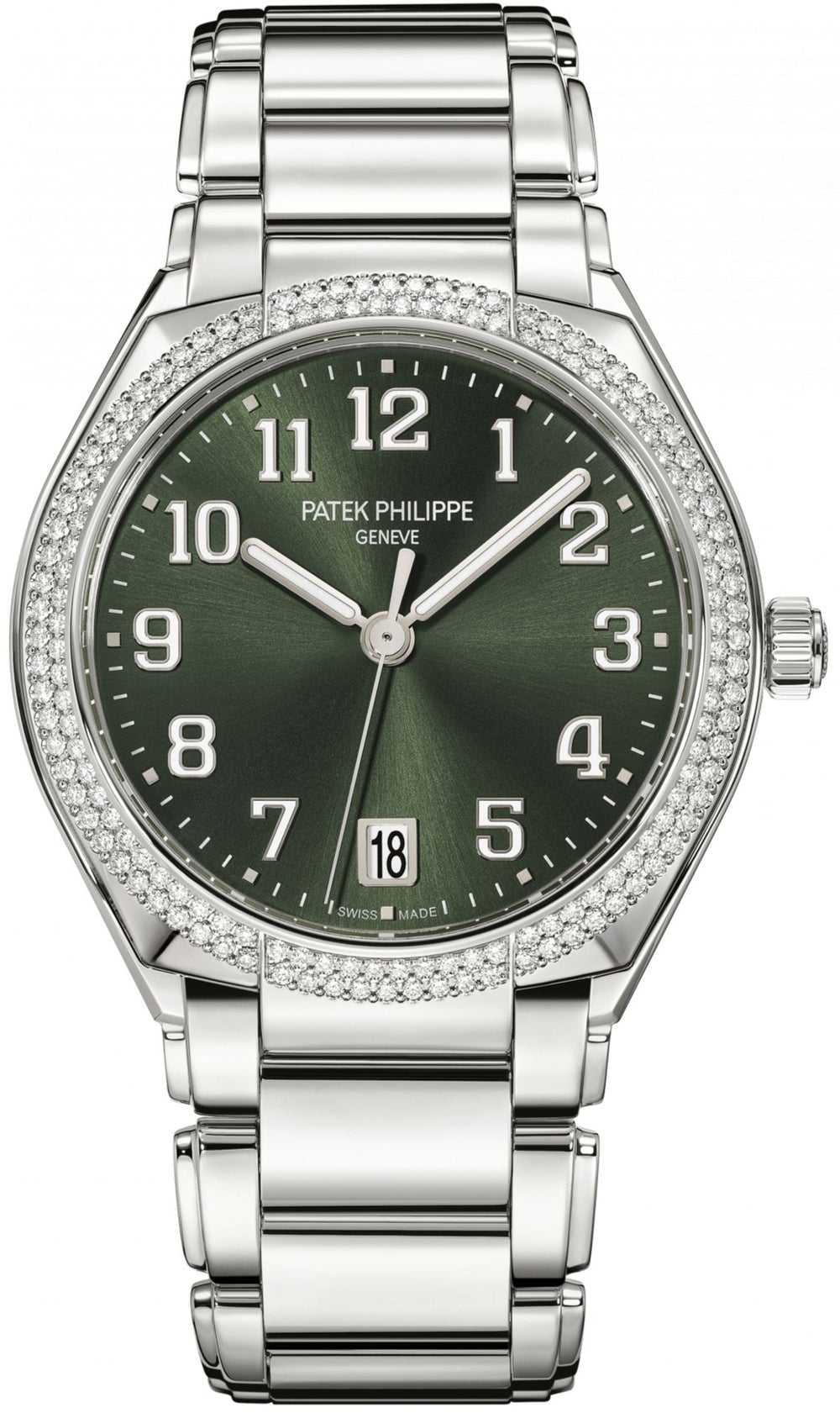 Patek Philippe Twenty~4 Automatic Olive green sunburst Dial Ladies Watch - Ref# 7300 - 1200A-011