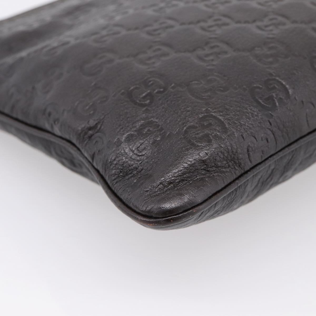 GUCCI GuccissimaGG Shoulder Bag Leather Dark Brown Gold Tone 201538 Auth SW2875V