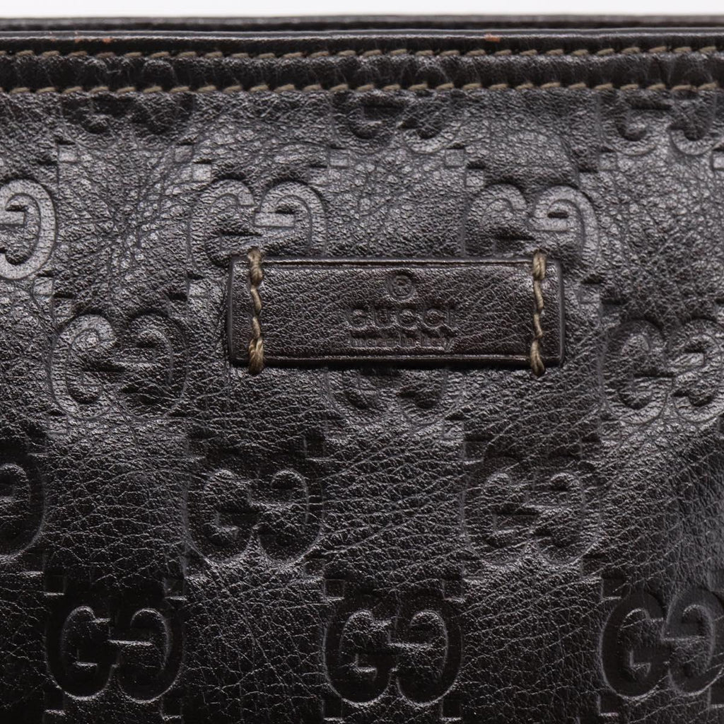 GUCCI GuccissimaGG Shoulder Bag Leather Dark Brown Gold Tone 201538 Auth SW2875V