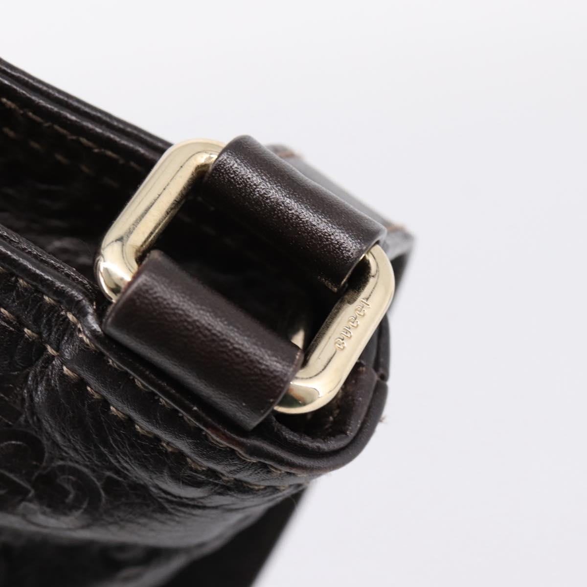 GUCCI GuccissimaGG Shoulder Bag Leather Dark Brown Gold Tone 201538 Auth SW2875V