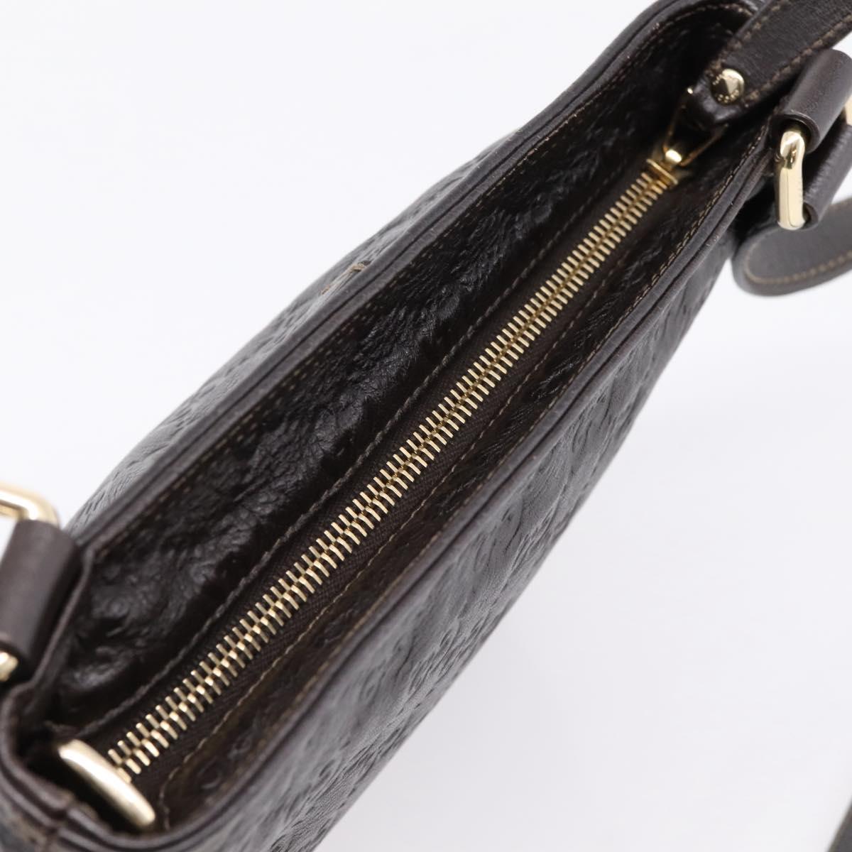 GUCCI GuccissimaGG Shoulder Bag Leather Dark Brown Gold Tone 201538 Auth SW2875V