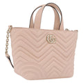 GUCCI GG Marmont Hand Bag Leather 2way Pink Gold Tone 847386 Auth SW2876M