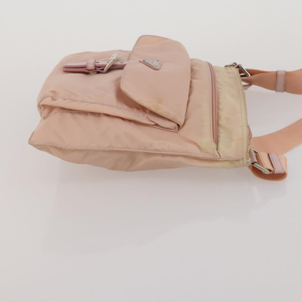 PRADA Shoulder Bag Tote Bag Nylon 4 Set Khaki Pink Auth ti4038
