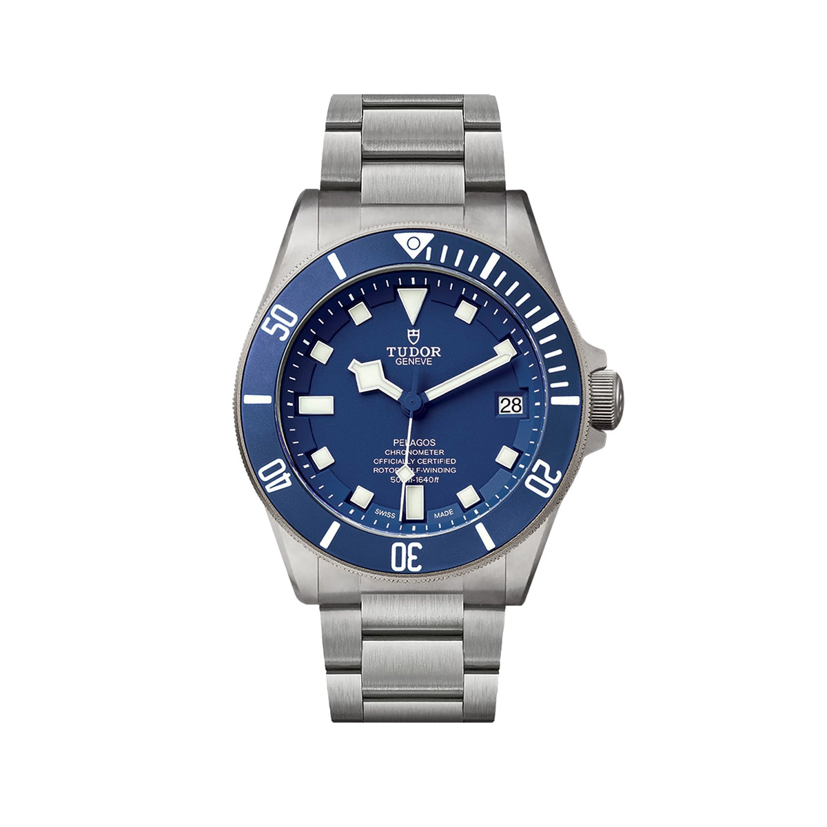 Pelagos Titanium 42mm - Blue, Ceramic Bezel on Bracelet w/ Extra Rubber Strap