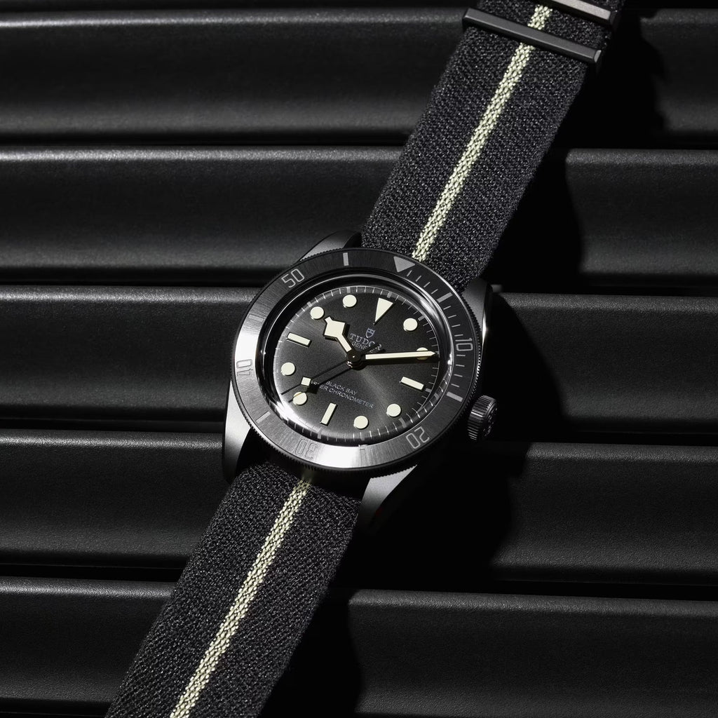 Black Bay Ceramic 41mm - Black on Hybrid Leather/Rubber Strap w/ Extra Fabric Strap