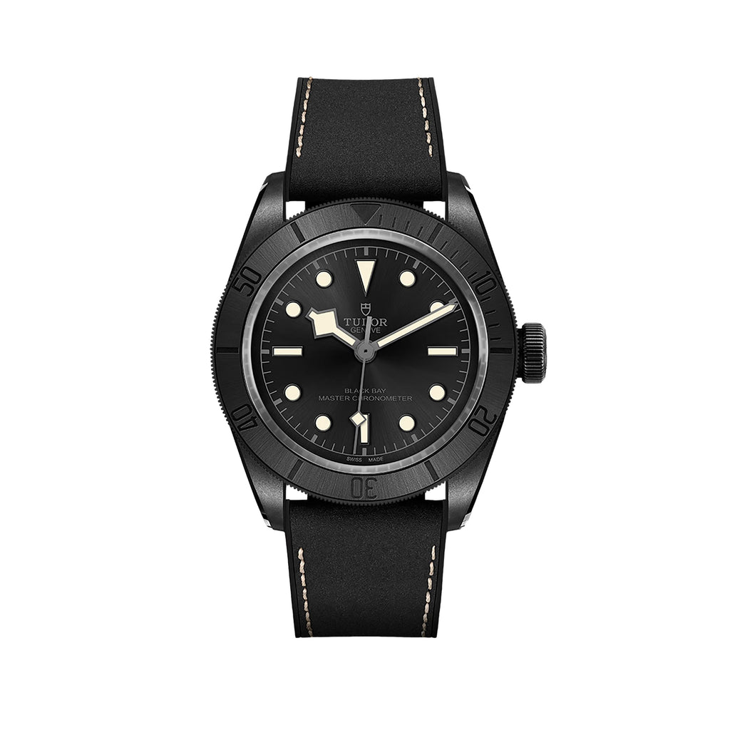 Black Bay Ceramic 41mm - Black on Hybrid Leather/Rubber Strap w/ Extra Fabric Strap