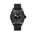 Black Bay Ceramic 41mm - Black on Hybrid Leather/Rubber Strap w/ Extra Fabric Strap