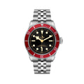 Black Bay 41mm - Black, Burgundy Bezel on Bracelet