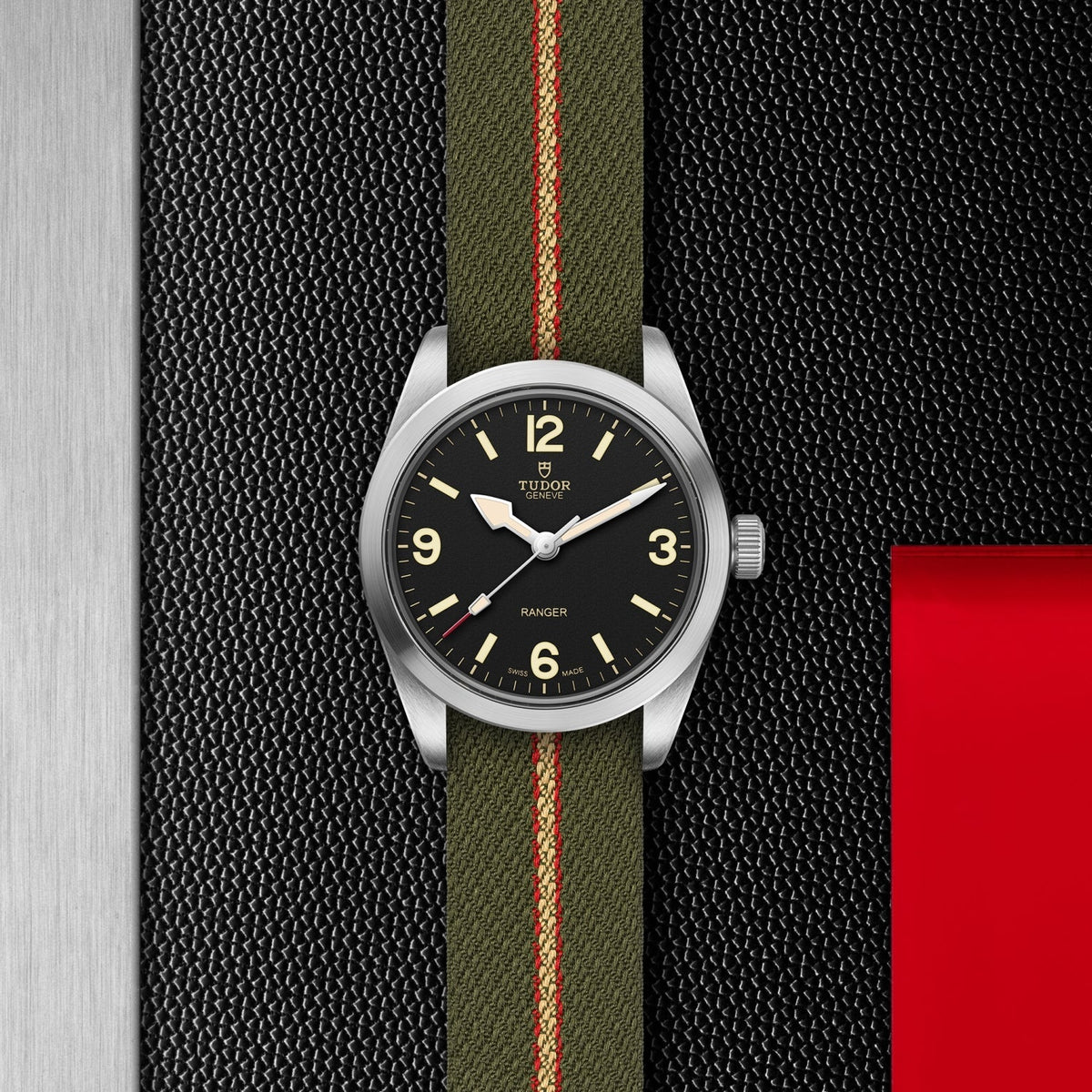 Ranger 36mm - Black on Fabric Strap
