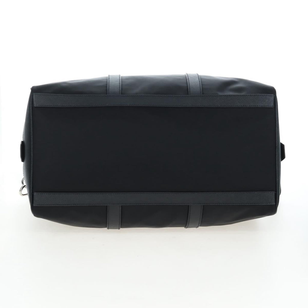 PRADA Boston Bag Nylon Leather 2way Black Silver 2VC007 Auth yk20779SAV