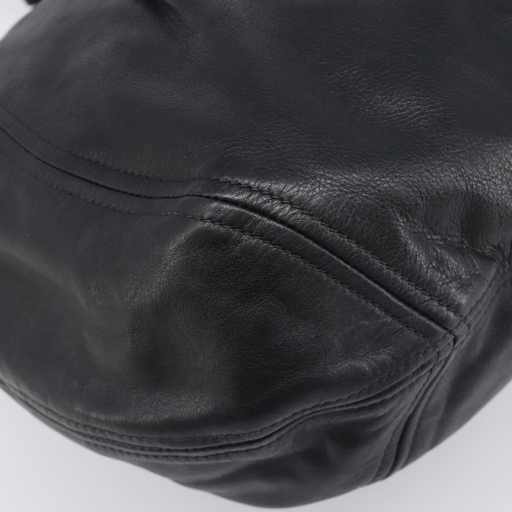 PRADA Shoulder Bag Leather Black Silver Auth yk20841SAV