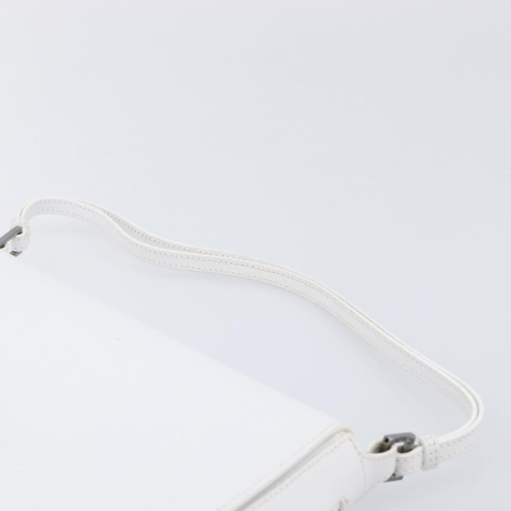 GUCCI Shoulder Bag Leather White Silver 001 3823 Auth yk21008V